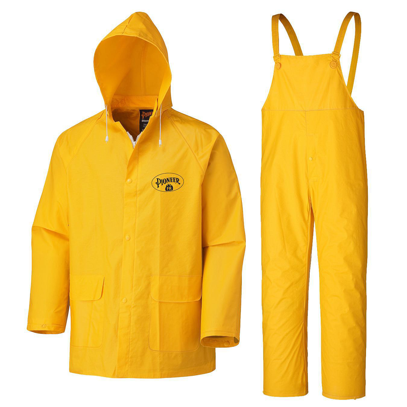 Pioneer V3510160-5XL Heavy-Duty Flame Resistant Jacket and Pants Combo 5XL Rainsuit Yellow 