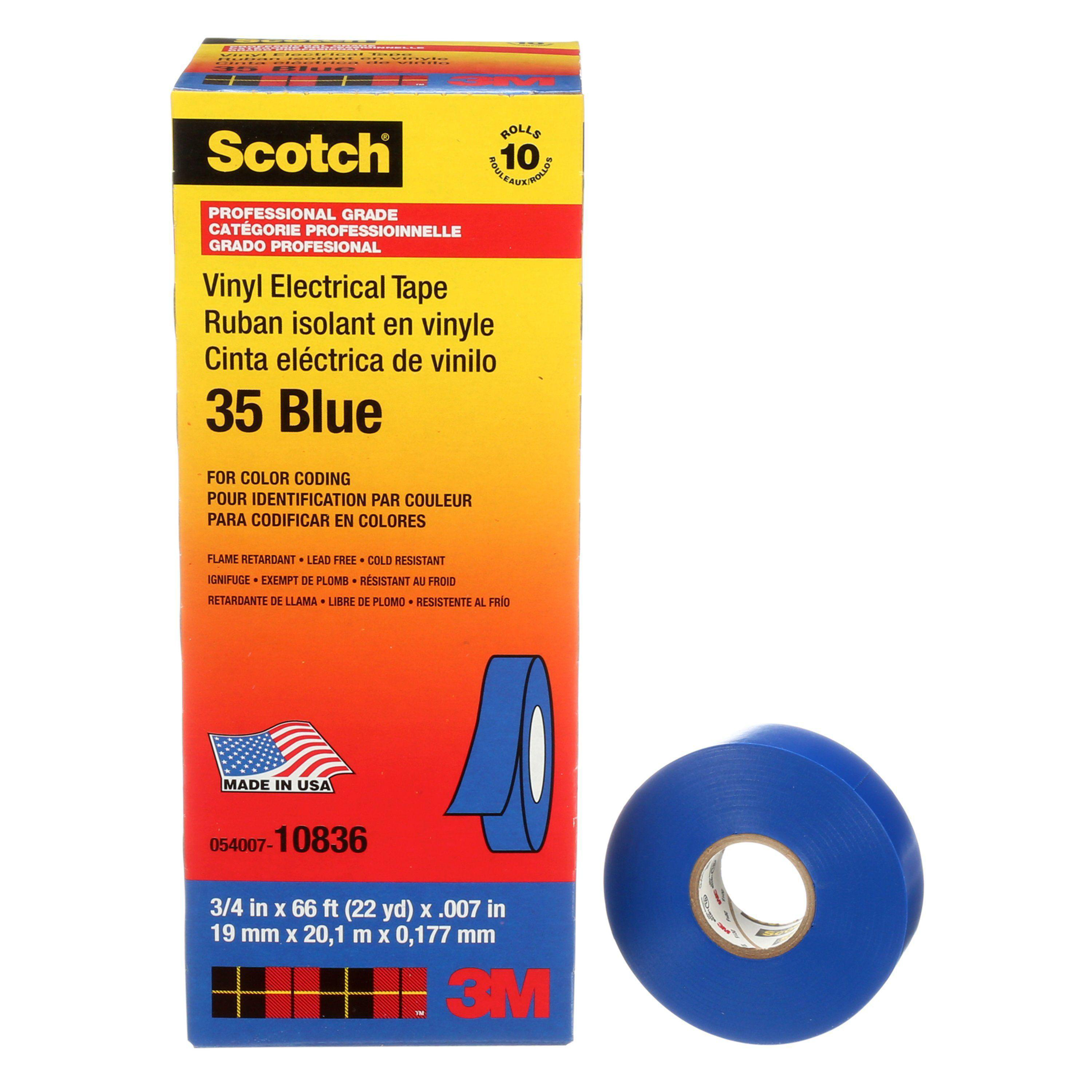 x 66-Ft. 3M COMPANY Electrical Tape Bleu Vinyl Professional Grade 3/4-In 