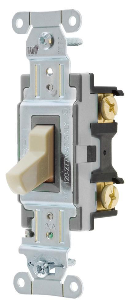 Ivory Hubbell CSB420I Commercial Specification Switch 20 amp Back and Side Wiring 120/277V 4 Way