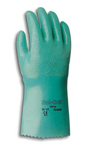 Ansell Sol-Knit 39-124 Green Nitrile Coated Gloves 12 Pair SZ 7