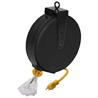 EQUIPEMENT & OUTILLAGE JET 849875 Extension Cord Reel 14 AWG Retractable 3  Outlets 13 A, 25 ft L