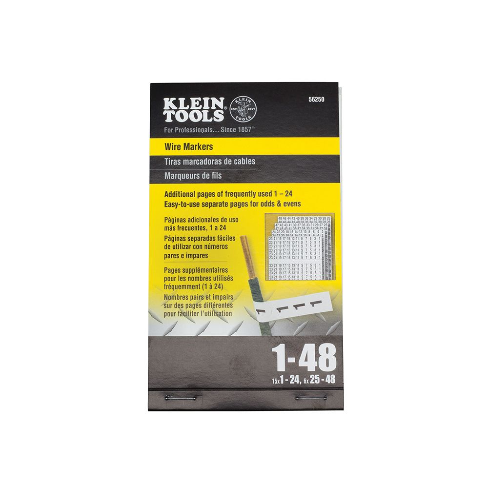SMO256-4-F Cable Markers Pre-Marked Slip On Vinyl Yellow 