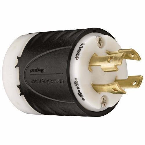 P & S L1430C Turnlok Connector L14-30R 30A 125/250V 4-Wire Black/White 785007143010 
