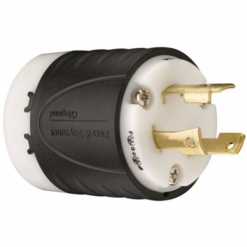 Leviton 021-02321-0PB Locking Plug Black/White