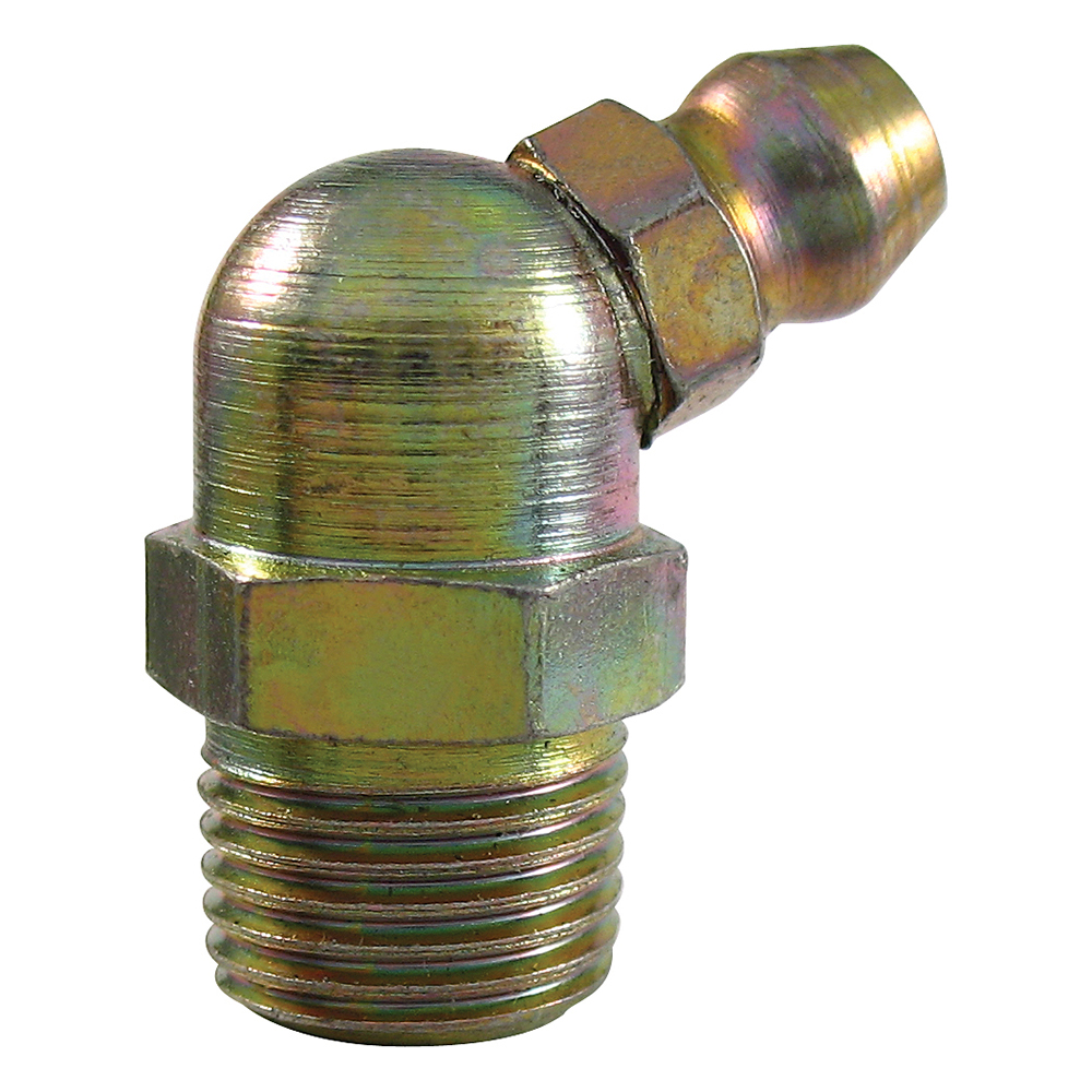 Yellow 3/4 Overall Length Grease Elbow Adaptor 45.0?? Steel 1/4-28 Package of 5 Pack of 5 