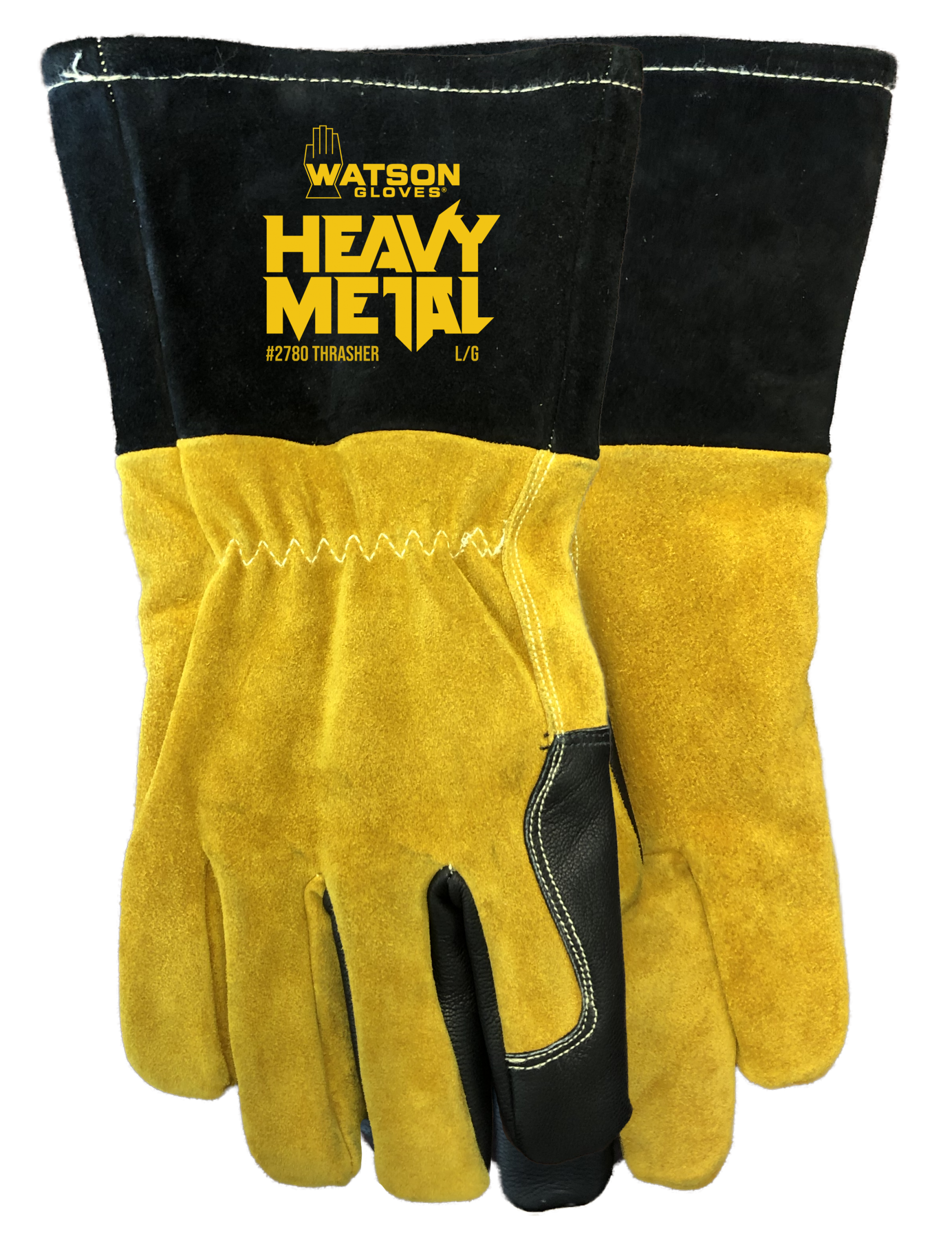 Grey Medium Palm Lining Bob Dale 60-1-650-M Grain Leather Welder Glove with Split Back 