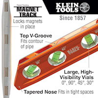 Klein Tools Niveau torpille en billette avec aimant à base de