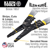 Klein Tools Pince à dénuder, coupe-fil et pince à sertir Klein-Kurve à long  nez