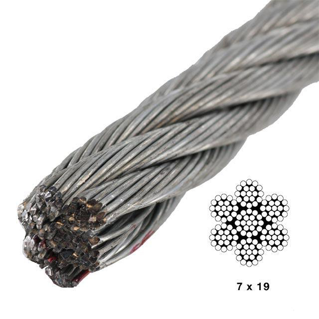 100 Feet 1/4" Stainless Steel Aircraft Cable Wire Rope 7x19 Type 316 